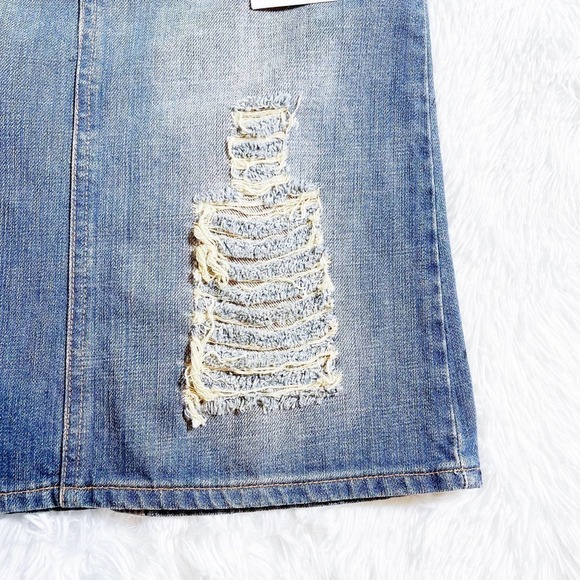 Dolce & Gabbana Ripped Denim Skirt Medium Blue Size 24 - Picture 13 of 13